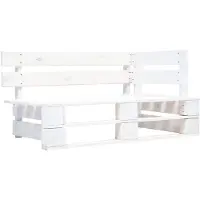vidaXL Banc d'angle extérieur palettes bois blanc