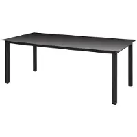 vidaXL Table de jardin noire 190x90x74 cm aluminium et verre