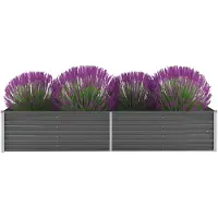 vidaXL Lit surélevé de jardin Acier galvanisé 240x80x45 cm Gris