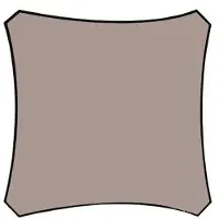 Perel Toile d'ombrage, hydrofuge, 5 x 5 m, 160 g/m², polyester, carré, taupe
