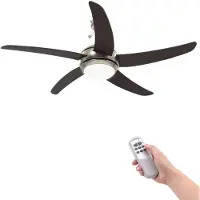 vidaXL Ventilateur de plafond orné avec lampe 128 cm Marron