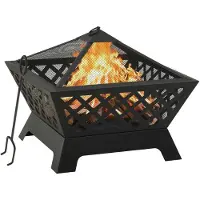 vidaXL Foyer avec tisonnier 64 cm XXL acier