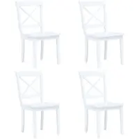 vidaXL Chaises de salle à manger 4 pcs. Blanc Bois massif Hévéa