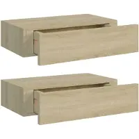 vidaXL Étagères à tiroirs murales 2 pcs chêne 40x23,5x10 cm MDF