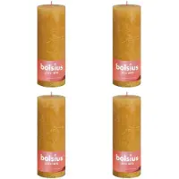 Bolsius Bougies pilier rustiques 4 pcs 190x68 mm Jaune nid d'abeilles