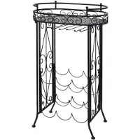 vidaXL Casier à bouteilles avec porte-verre pour 9 bouteilles Métal