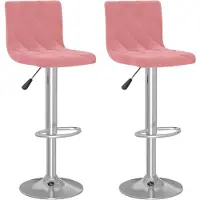 vidaXL Tabouret de bar 2 pcs velours rose