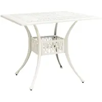 vidaXL Table de jardin blanche 90x90x73 cm fonte d'aluminium