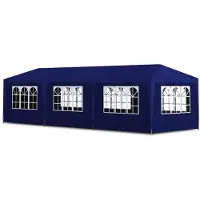 vidaXL Tente de réception 3x9 m bleue