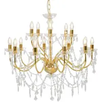 vidaXL Lustre 2 couches Doré 15 ampoules E14