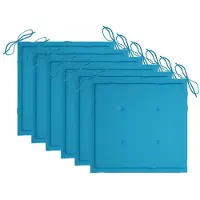 vidaXL Coussins de chaise de jardin lot de 6 bleu royal 50x50x3 cm