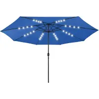 vidaXL Parasol avec éclairage LED 400 cm bleu azur