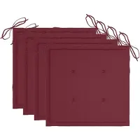 vidaXL Coussins de chaise de jardin 4 pcs rouge bordeaux 50x50x3 cm