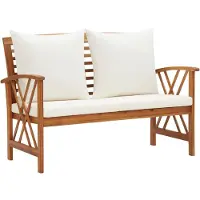 vidaXL Banc de jardin avec coussins 119 cm Bois massif acacia