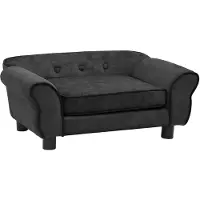vidaXL Canapé pour chien gris foncé 72x45x30 cm peluche