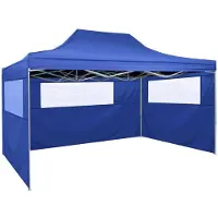vidaXL Tente pliante avec 3 parties latérales 3x4,5 m Bleu
