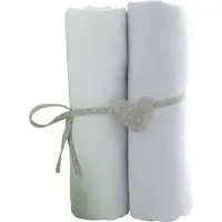 Cstore 2 Draps Housse Bébé Blanc Blanc 70 X 140 Cm Jersey 130gr/M²