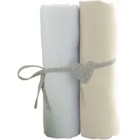 Cstore Lot De 2 Draps Housse Blanc / Écru 60x120 Cm -