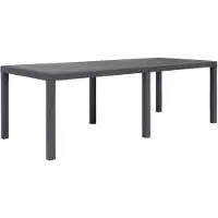 vidaXL Table de jardin marron 220x90x72 cm plastique aspect rotin