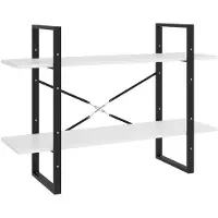 vidaXL Bibliothèque à 2 niveaux blanc 100x30x70 cm bois d'ingénierie