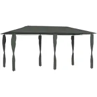 vidaXL Pavillon avec revêtement de poteaux 2,98x5,3x2,59 m Gris 160 g/m