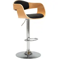 vidaXL Tabouret de bar noir bois courbé et similicuir