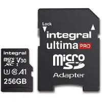 Integral MEMORY Premium High Speed V30 UHS-I U3 Micro SDXC 256GB 100MB/s en lecture et 90MB/s en écriture 4K