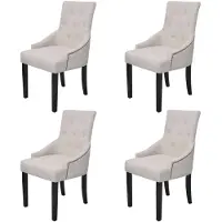 vidaXL Chaises de salle à manger 4 pcs. Tissu gris crème