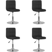 vidaXL Chaise de salle à manger 4 pcs. Pivotant Tissu noir