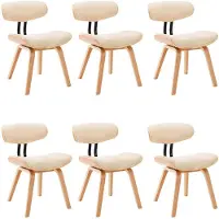vidaXL Chaises de salle à manger 6 pcs. Crème bois courbé et similicuir