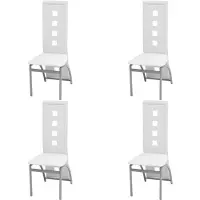 vidaXL Chaises de salle à manger 4 pcs. Blanc Similicuir