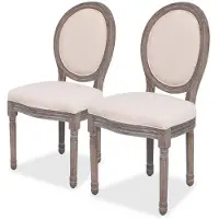 vidaXL Chaise de salle à manger 2 pcs. Tissu crème