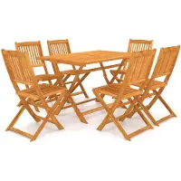 vidaXL Ensemble de jardin 7 pièces pliable en bois massif d'acacia