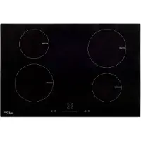 vidaXL Table de cuisson à induction avec 4 plaques Touch Control verre 77cm 7000 W