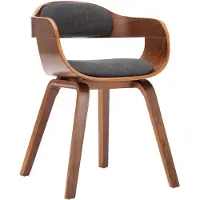 vidaXL Chaise de salle à manger gris foncé Tissu et bois courbé