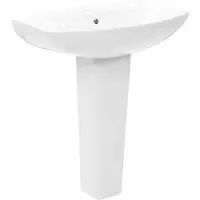 vidaXL Vasque à poser avec colonne Céramique blanche 650x520x200 mm