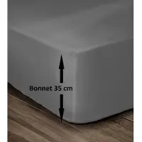 Lovely Home Housse de Matelas Ajustée Lovely Home Grise Foncée 180 x 200 cm pour Lits Doubles