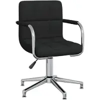 vidaXL Chaise de bureau pivotante Noir Tissu