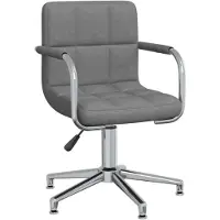 vidaXL Chaise de salle à manger Tissu gris clair pivotant