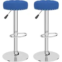 vidaXL Tabouret de bar 2 pcs. Tissu bleu