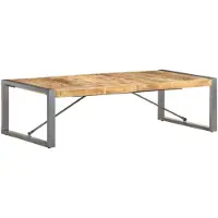 vidaXL Table basse 140x70x40 cm Bois de manguier rugueux