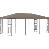 vidaXL Pavillon 6x3 m Taupe Tissu