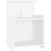 vidaXL Table de chevet blanc 40x35x60 cm bois d'ingénierie