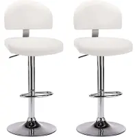 vidaXL Tabouret de bar 2 pcs. Blanc Similicuir