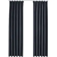 vidaXL Rideaux occultants avec crochets 2 pcs Anthracite 140x225 cm