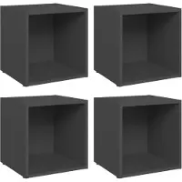 vidaXL Armoires TV 4 pcs. Gris 37x35x37 cm Bois composite
