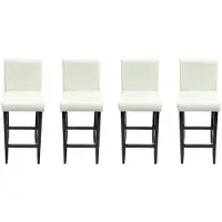vidaXL Tabouret de bar 4 pcs. Blanc Similicuir