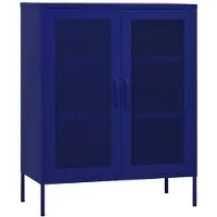 vidaXL Armoire de rangement Bleu marine 80x35x101,5 cm Acier
