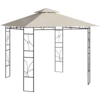 vidaXL Pavillon 3x3x2,7 m Crème 160 g/m