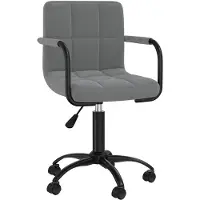 vidaXL Chaise de salle à manger Pivotante Gris foncé Velours